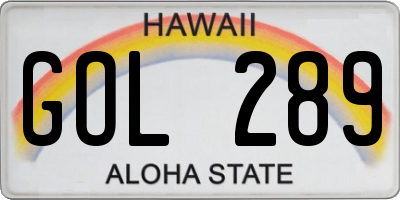 HI license plate GOL289