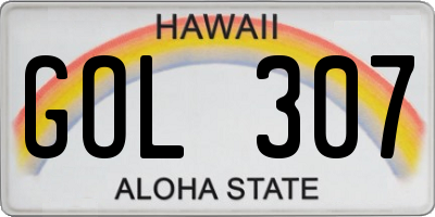 HI license plate GOL307