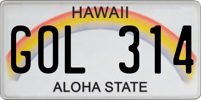 HI license plate GOL314