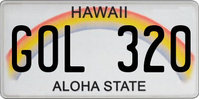HI license plate GOL320
