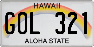 HI license plate GOL321