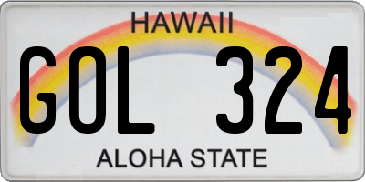 HI license plate GOL324
