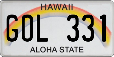 HI license plate GOL331