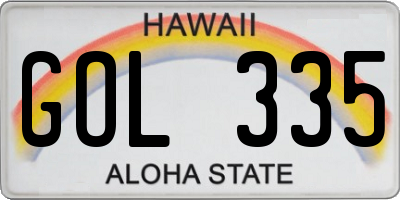 HI license plate GOL335