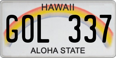 HI license plate GOL337
