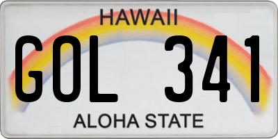 HI license plate GOL341