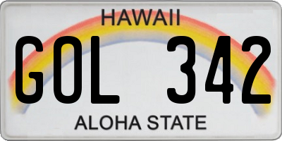 HI license plate GOL342