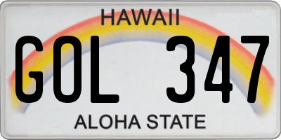 HI license plate GOL347