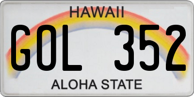 HI license plate GOL352