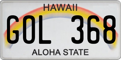 HI license plate GOL368