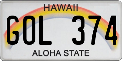 HI license plate GOL374
