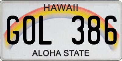 HI license plate GOL386