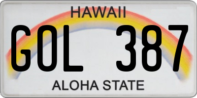 HI license plate GOL387
