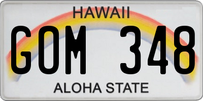 HI license plate GOM348
