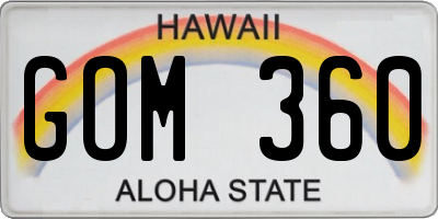 HI license plate GOM360