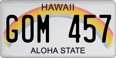 HI license plate GOM457