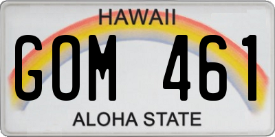 HI license plate GOM461