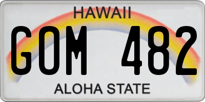 HI license plate GOM482