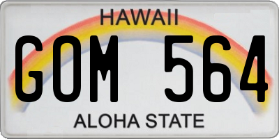 HI license plate GOM564