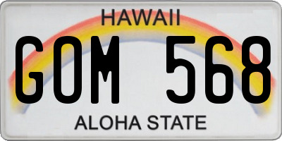 HI license plate GOM568