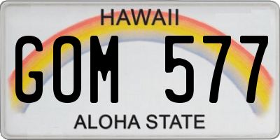HI license plate GOM577