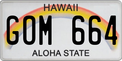 HI license plate GOM664