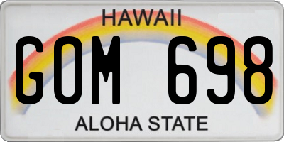 HI license plate GOM698
