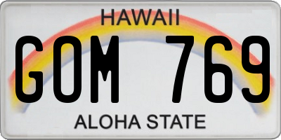 HI license plate GOM769