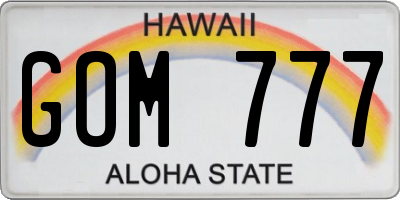 HI license plate GOM777