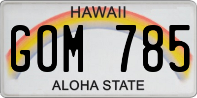 HI license plate GOM785