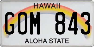 HI license plate GOM843