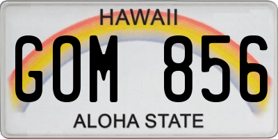 HI license plate GOM856