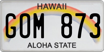 HI license plate GOM873
