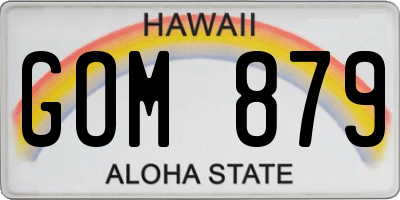 HI license plate GOM879