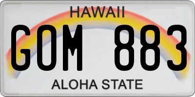 HI license plate GOM883