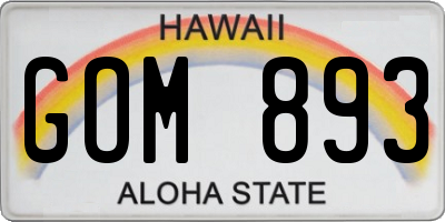 HI license plate GOM893