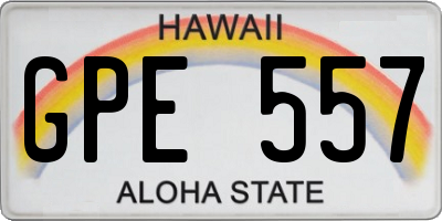 HI license plate GPE557