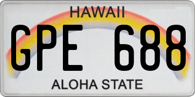 HI license plate GPE688