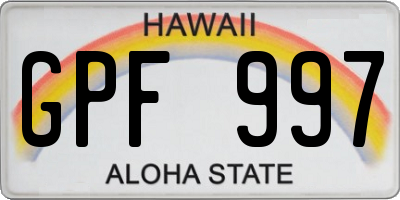 HI license plate GPF997