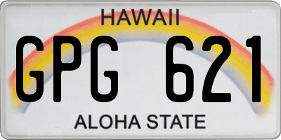 HI license plate GPG621