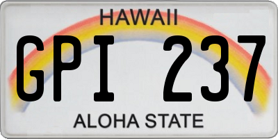 HI license plate GPI237