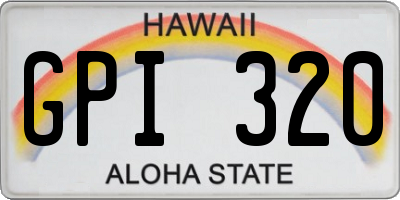 HI license plate GPI320