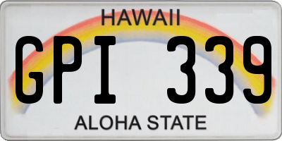 HI license plate GPI339