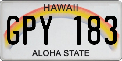 HI license plate GPY183