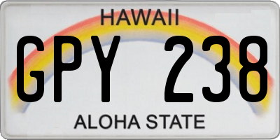 HI license plate GPY238