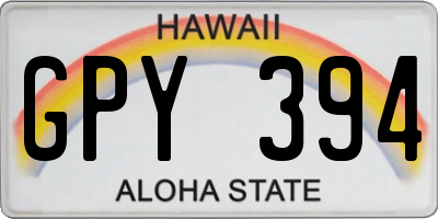 HI license plate GPY394