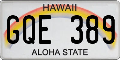 HI license plate GQE389