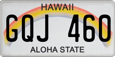 HI license plate GQJ460