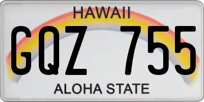 HI license plate GQZ755