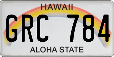 HI license plate GRC784
